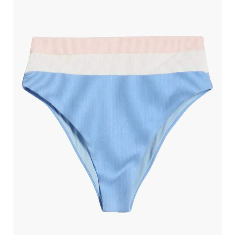 Beach Riot Heidi Colorblock High Waist Bikini Bottom